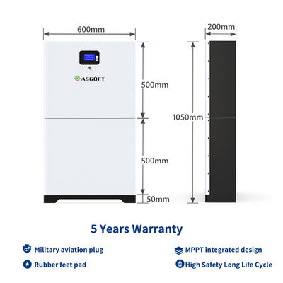 8000 pila secondaria di immagazzinamento dell'energia accatastabile solare del ciclo 280ah 48v Lifepo4 Powerwall per la famiglia