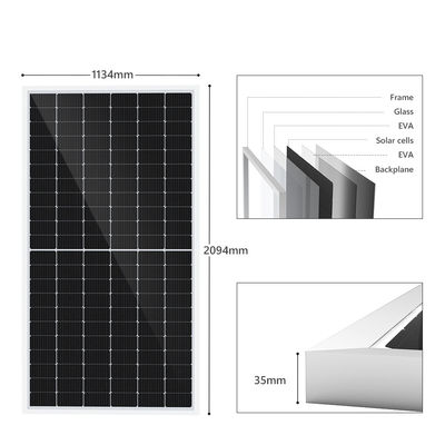 cellula di pannelli monocristallina fotovoltaica solare di 500W 182x182mm PV 132pcs