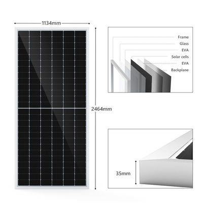 500W 550 watt di 600w di piano PV monocristallino del film sottile riveste il montaggio di pannelli del tetto del modulo