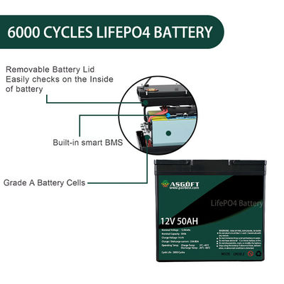 Batteria 50ah 12V 50Ah 10kwh di Ion Lifepo 4 del litio per il motociclo