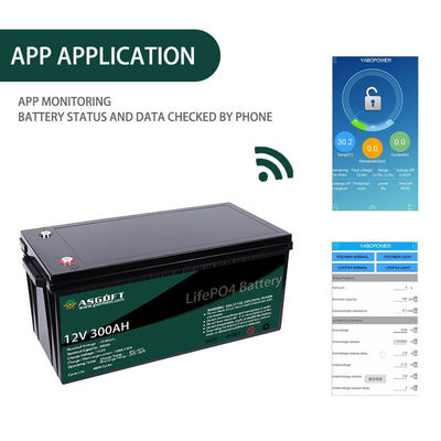 Ione del litio di volt Lifepo4 del pacchetto 300ah 12 della batteria al litio di ASGOFT 12V