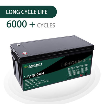 Ione del litio di volt Lifepo4 del pacchetto 300ah 12 della batteria al litio di ASGOFT 12V