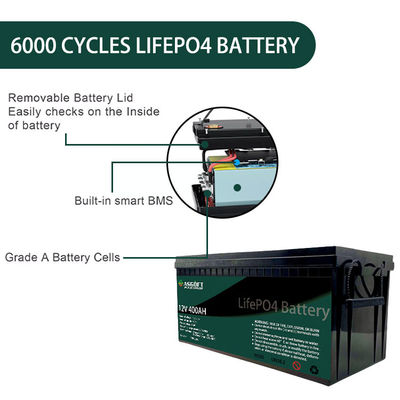 Pacchetto a energia solare del pacchetto 400ah della batteria al litio di ASGOFT Lifepo4 12V per i carretti di golf di rv