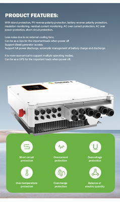 fase solare di spaccatura di immagazzinamento dell'energia dell'invertitore 48v 240v dell'ibrido di 7kw 8kw 10kw 15kw
