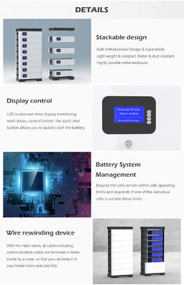 Litio di UN38.3 BMS Lifepo 4 immagazzinamento dell'energia della batteria solare di Powerwall di 3 fasi