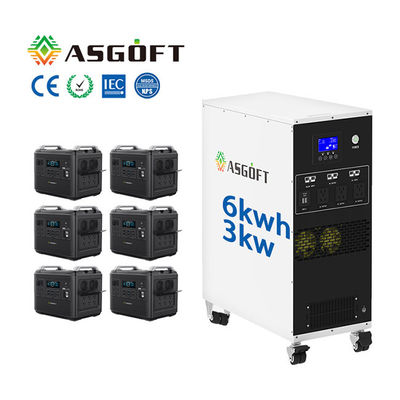 6KWH tutto in una centrale elettrica portatile Lifepo4 fuori dall'invertitore ibrido di griglia 3kw