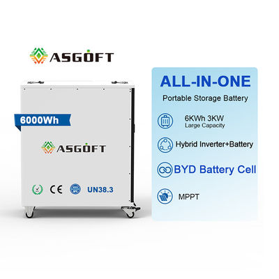 Batteria caricantesi astuta di 6Kwh lifepo4 con potere mobile portatile dell'invertitore 3000W