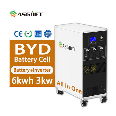 invertitore ibrido portatile 3kw della centrale elettrica 6KWH Lifepo4 dell'Accumulatore litio-ione 6kwh