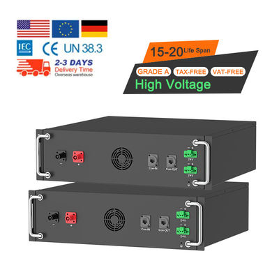 Alta tensione 15kwh-750kwh Batteria al litio in ferro Lifepo4 51.2v 100Ah Batteria montata su rack Batteria agli ioni di litio