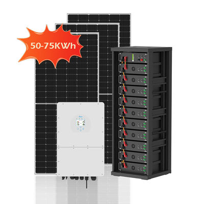 50kWh 75kWh Sistema di energia solare ibrida ad alta tensione 100kWh 300kwh 750kWh Batteria del gabinetto fotovoltaico On Off Grid