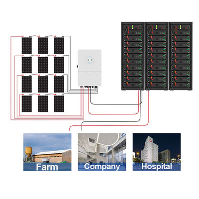 20KW 30KW alto voltaggio Lifepo4 batteria generatore solare 50KW-750kw Sistema industriale di stoccaggio dell'energia solare