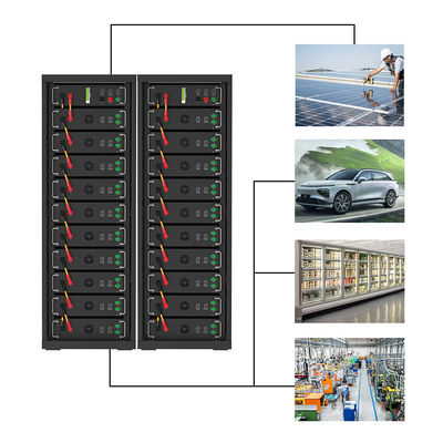 Alta tensione 15kwh-750kwh Batteria al litio in ferro Lifepo4 51.2v 100Ah Batteria montata su rack Batteria agli ioni di litio