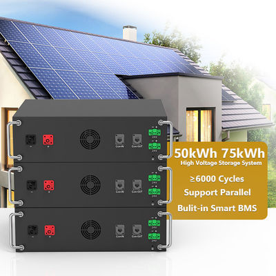 Alta tensione 15kwh-750kwh Batteria al litio in ferro Lifepo4 51.2v 100Ah Batteria montata su rack Batteria agli ioni di litio
