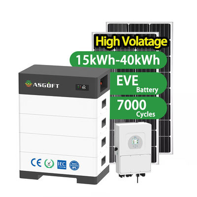 Immagazzinamento di energia domestica impilabile 15kwh - 40kwh rack LifePo4 per pannelli solari sistema solare ibrido inverso