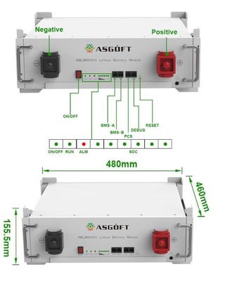 BYD Energy Storage Stackable Server Rack Montaggio 51.2 V 100Ah Lifepo4 Batteria