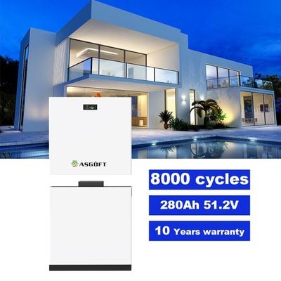 51.2V 280Ah 15kWh LiFePO4 Batteria al litio Bms impilabile 10kWh 20kWh Pv Storage